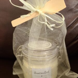 Body Butter Unscented Whipped Ivory Bag w Wooden Spoon